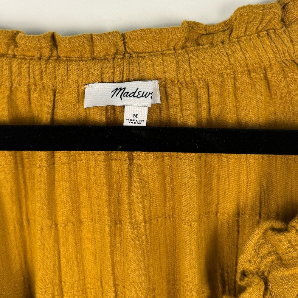 Madewell Mustard Sophia Top in Textured Plaid Size M - Picture 3 of 6